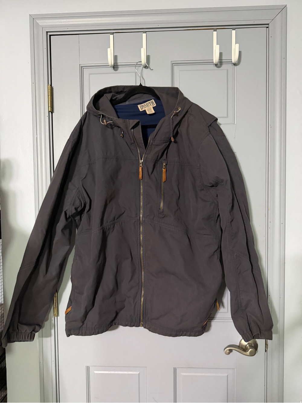 Duluth Trading Co Dark Gray Hooded Lightweight Jacket
